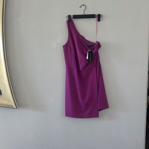 French Connection One-Shoulder Purple Dress